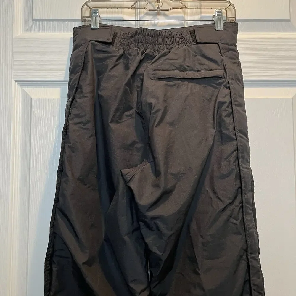 VINTAGE North Face FULL LENGTH SIDE ZIP Insulated Snow Pants Medium Black